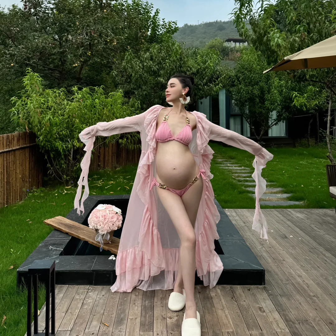 欧美亚马逊孕妇拍照开衫防晒长裙超仙影楼飘逸海边连衣裙唯美罩衫