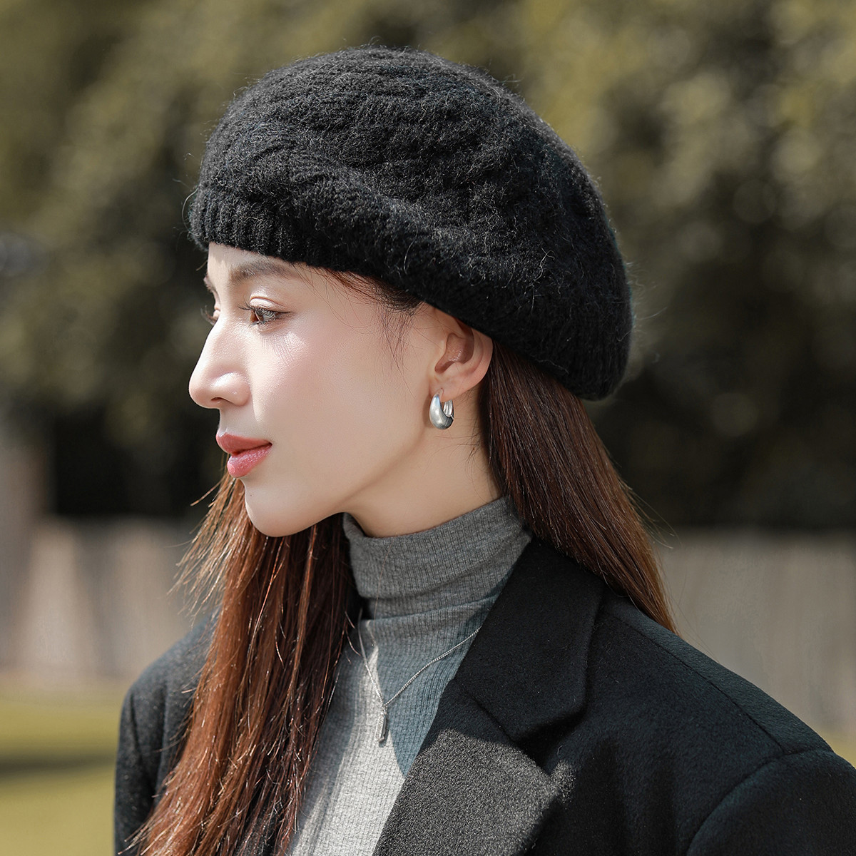 【羊毛保暖】秋冬季贝雷帽时尚百搭女士高级感显脸小画家帽帽子