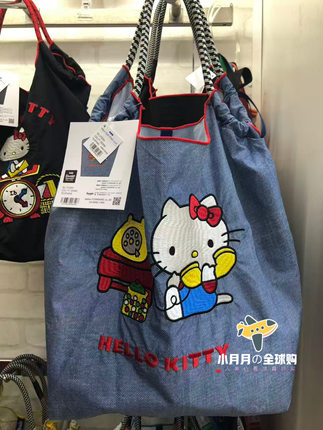 现货日本ball&chainHelloKitty豹纹凯蒂猫帆布单肩手提包购物袋