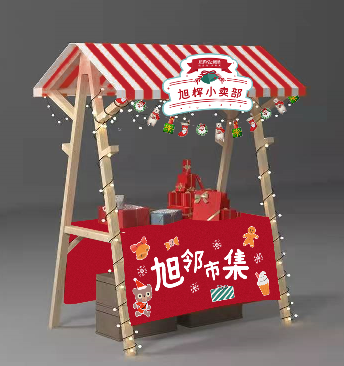 集市摊位架活动棚架移动木制花车展示架户外实木质小摊位小吃车子