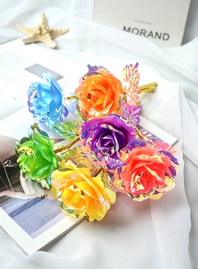 永生花仿真玫瑰花炫光花束礼品