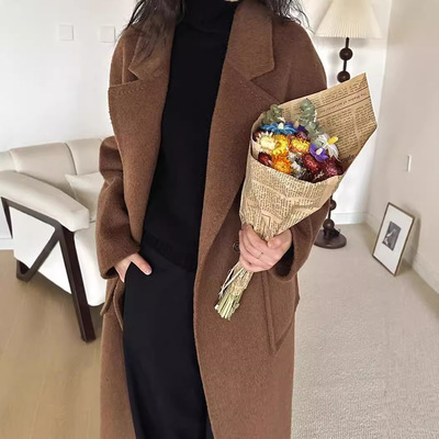 双面羊绒大衣2025新款大码宽松