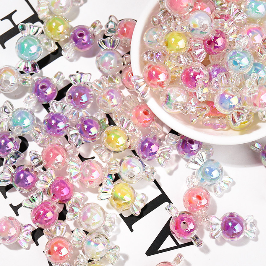 幻彩糖果蝴蝶结串珠奶油胶手机壳树脂饰品配件diy材料包手工自制