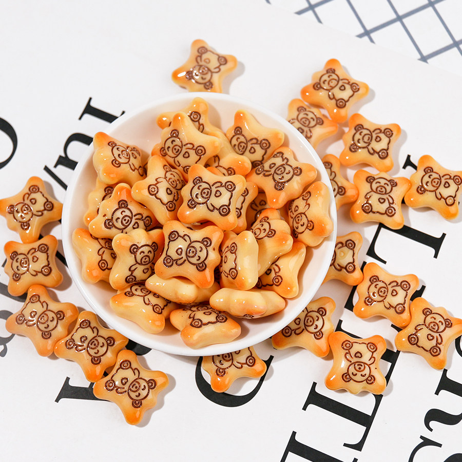 立体小熊饼干奶油胶手机壳树脂饰品配件diy材料包手工自制滴胶