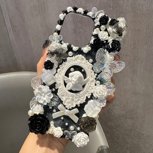 天使蝴蝶相框奶油胶手机壳diy材料包手工制作树脂小饰品配件套装