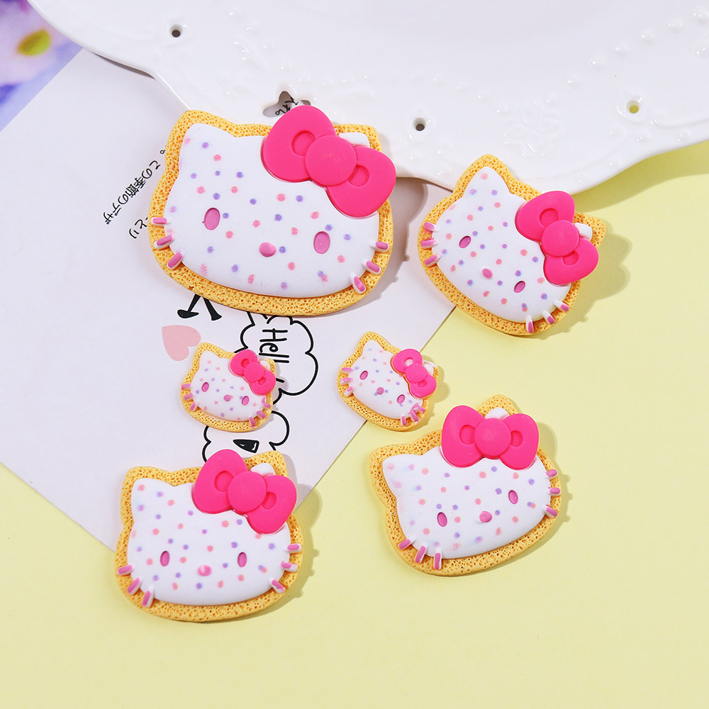 卡通大小猫头奶油胶手机壳树脂饰品小配件diy材料包手工自制滴胶