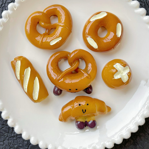 卡通可爱碱水面包奶油胶diy材料包手工制作发夹饰品配件