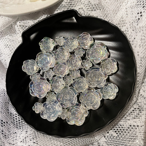 街角秘密AB白透明水晶玫瑰花