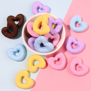 心形爱心面包圈甜甜圈奶油胶手机壳树脂饰品配件diy材料手工自制