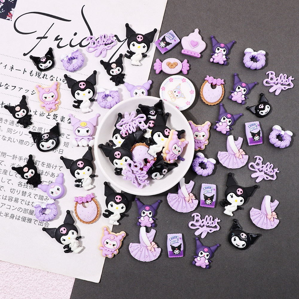 卡通黑兔奶油胶手机壳树脂饰品配件diy材料包手工自制水晶滴胶