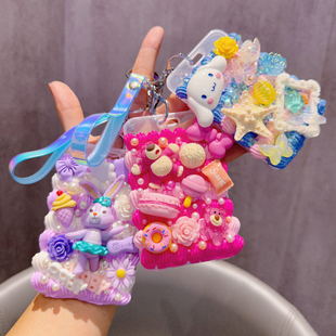 奶油胶卡套手工diy材料包卡通银行卡公交卡树脂小配件套装钥匙扣