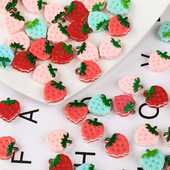 彩色草莓绿叶饼干奶油胶手机壳材料包手工diy制作自制树脂配件g