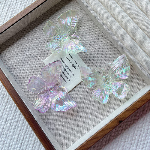 立体幻彩梦幻仿真大蝴蝶diy奶油胶发夹发饰手工饰品小配件材料