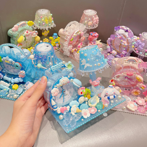小夜灯底座奶油胶儿童diy手工灯材料包创意粘贴小台灯玩具