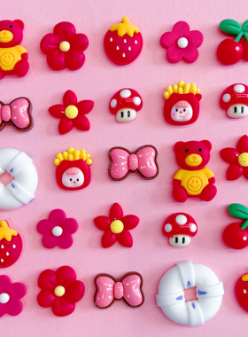 卡通可爱小动物小花diy奶油胶手机壳头饰发夹饰品树脂配件