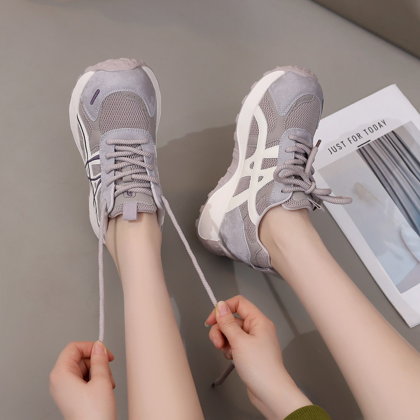 春季大码女鞋41-43码真皮双网显脚小阿甘鞋休闲舒适百搭42单鞋,女鞋,时尚休闲鞋,淘宝优惠券,粉丝福利购,淘宝优惠卷