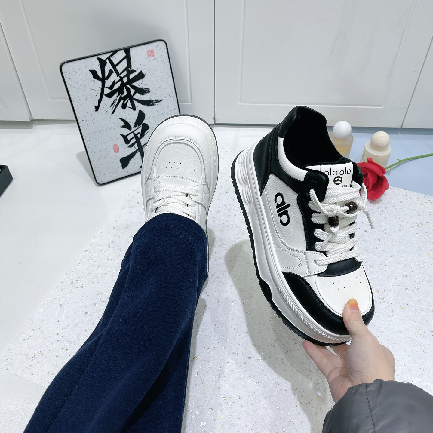 大码女鞋41-43绒里高帮板鞋休闲