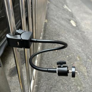 万向软管夹子 1/4螺丝固定支架加厚钳夹运动360相机GoPro支架手机