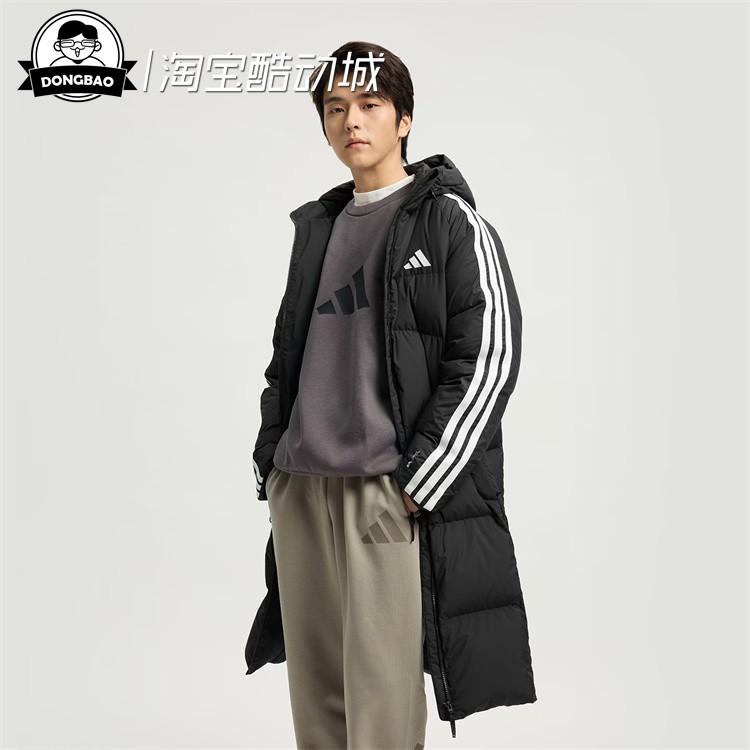 保暖长款600蓬鸭绒连帽羽绒服