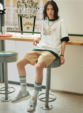 6月adidas阿迪达斯 合作款情侣休闲运动短袖T恤IN1073/IN1071