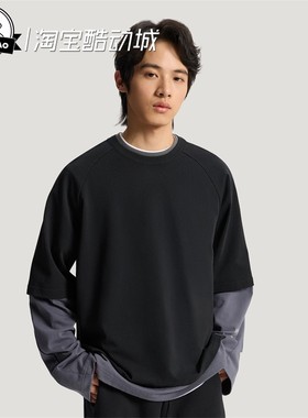 1月ADIDAS阿迪达斯男子纯棉假两件运动休闲长袖T恤KU5303/KU5302