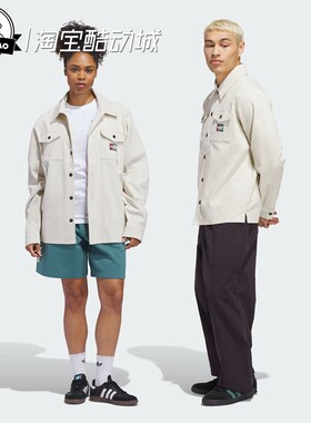 8月ADIDAS阿迪达斯BUTTON UP SHIRT男子灯芯绒运动长袖衬衫JX5443