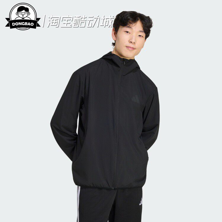 梭织健身训练运动连帽夹克薄外套