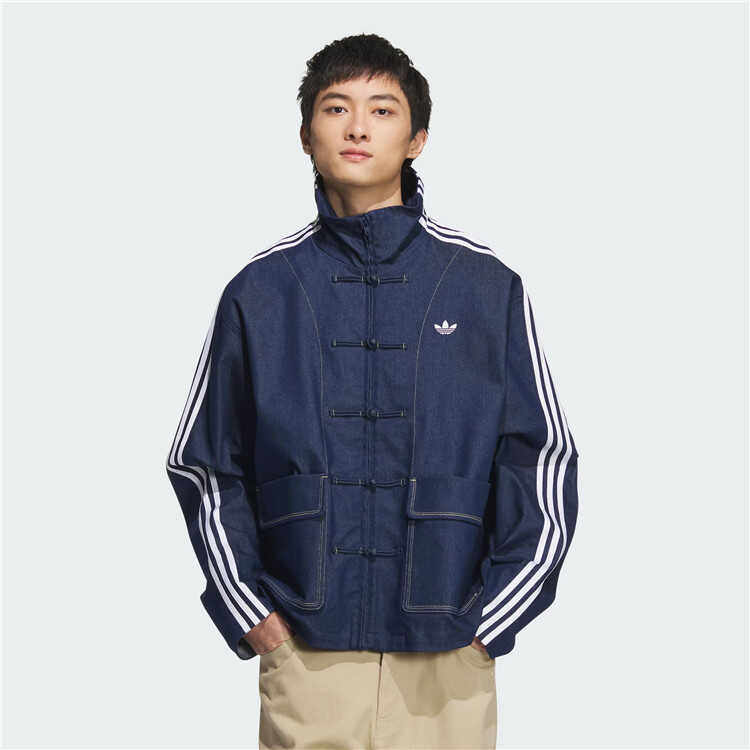 9月ADIDAS阿迪达斯新中式唐装盘扣牛仔宽松夹克外套JW1969/JW1968