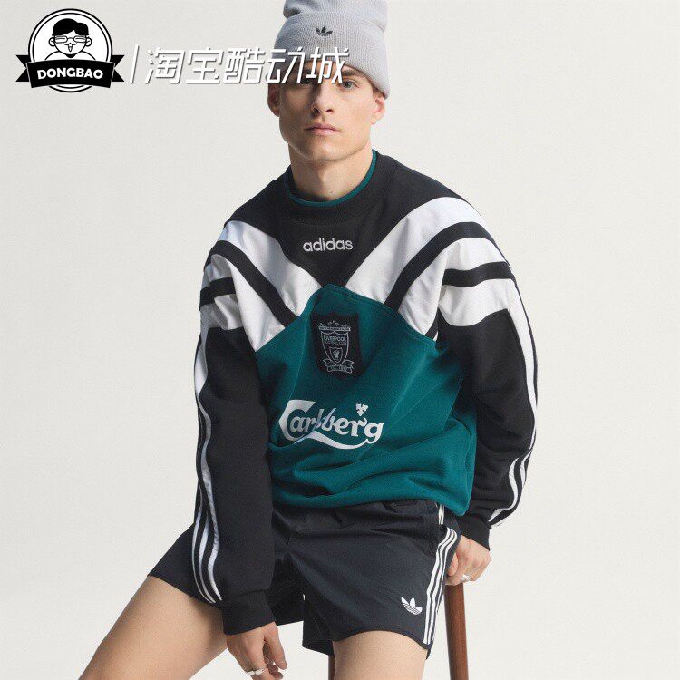 3月ADIDAS阿迪达斯SWEAT 95 利物浦足球休闲文化卫衣套头衫KA8098