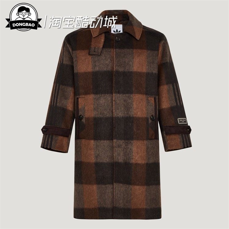 12月adidas阿迪达斯TRENCH COAT 男子时尚休闲运动外套大衣KU5613