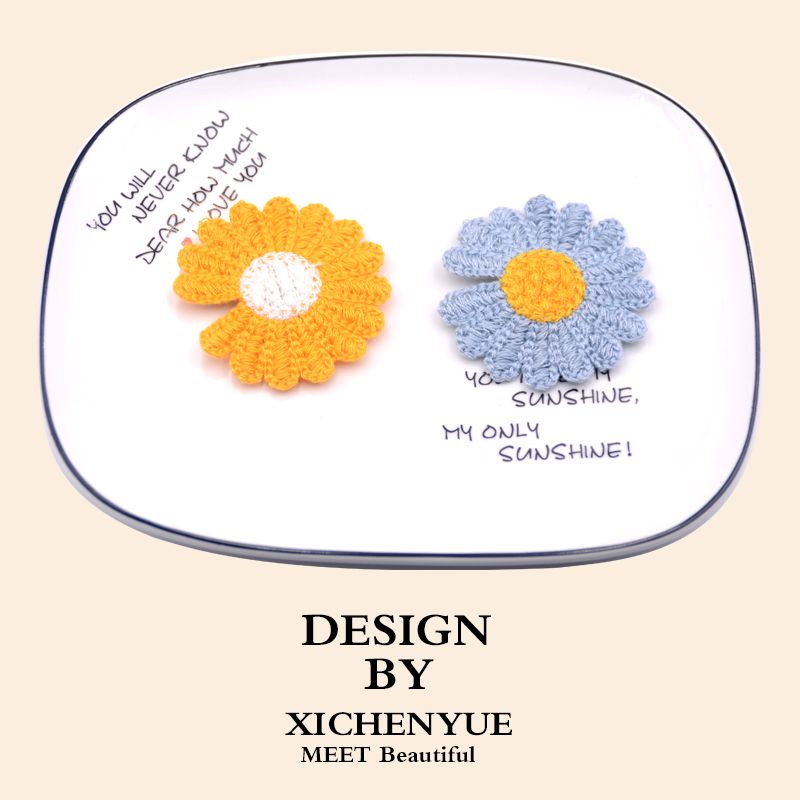 权志龙同款ins花朵拼色刘海夹