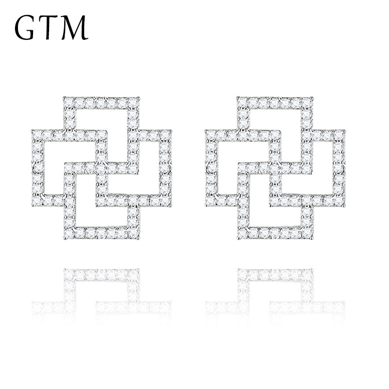 GTM高定饰品s925纯银剪纸窗花耳钉精致简约百搭轻奢小众2025爆款