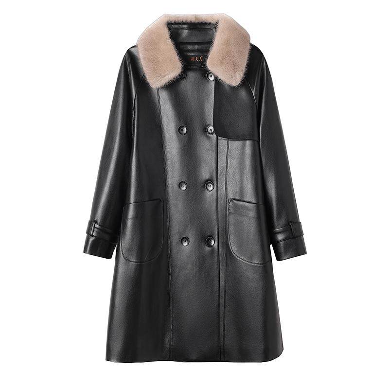 26新料断码清仓皮羽绒服毛领皮衣宽松中长款保暖白鸭绒保暖大衣