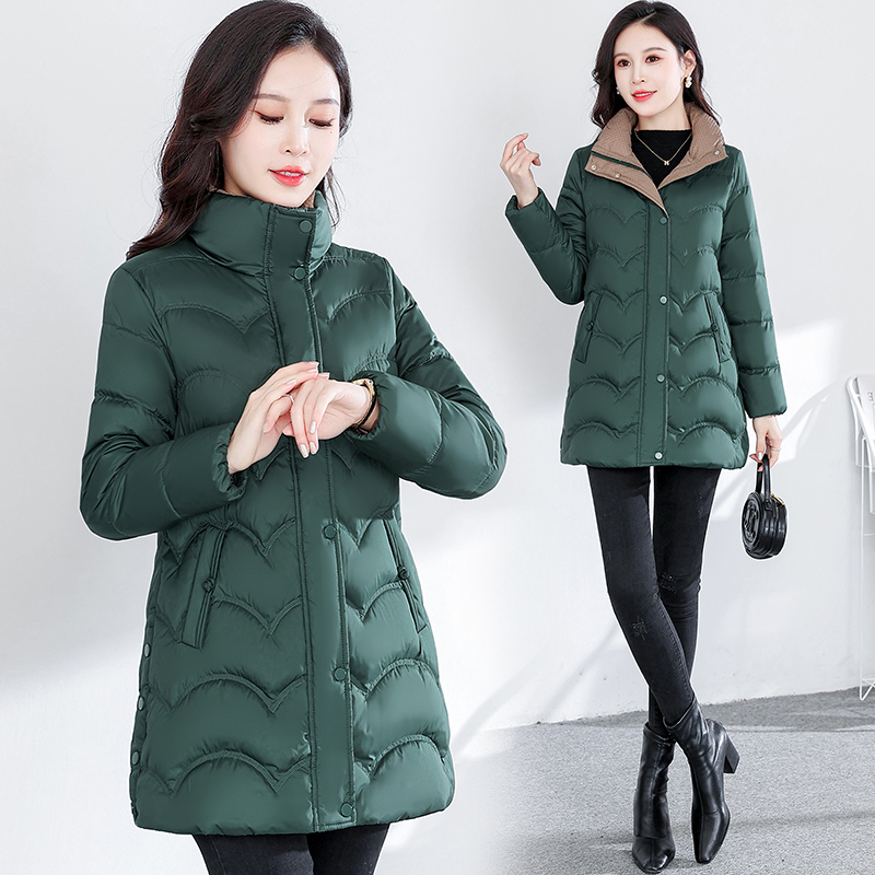 优雅气质薄款立领羽绒服女2025冬季中长款国标白鸭绒保暖外套