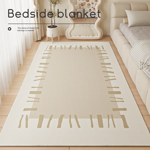 红鹤地毯高级感奶油极寂毯窗地毯侘毯卧室床边风简北欧卧室飘风