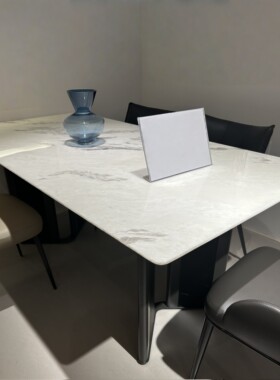 CZ210天然大理石长餐台1.6米1.8米新毕加索奢石长餐桌加厚大理石