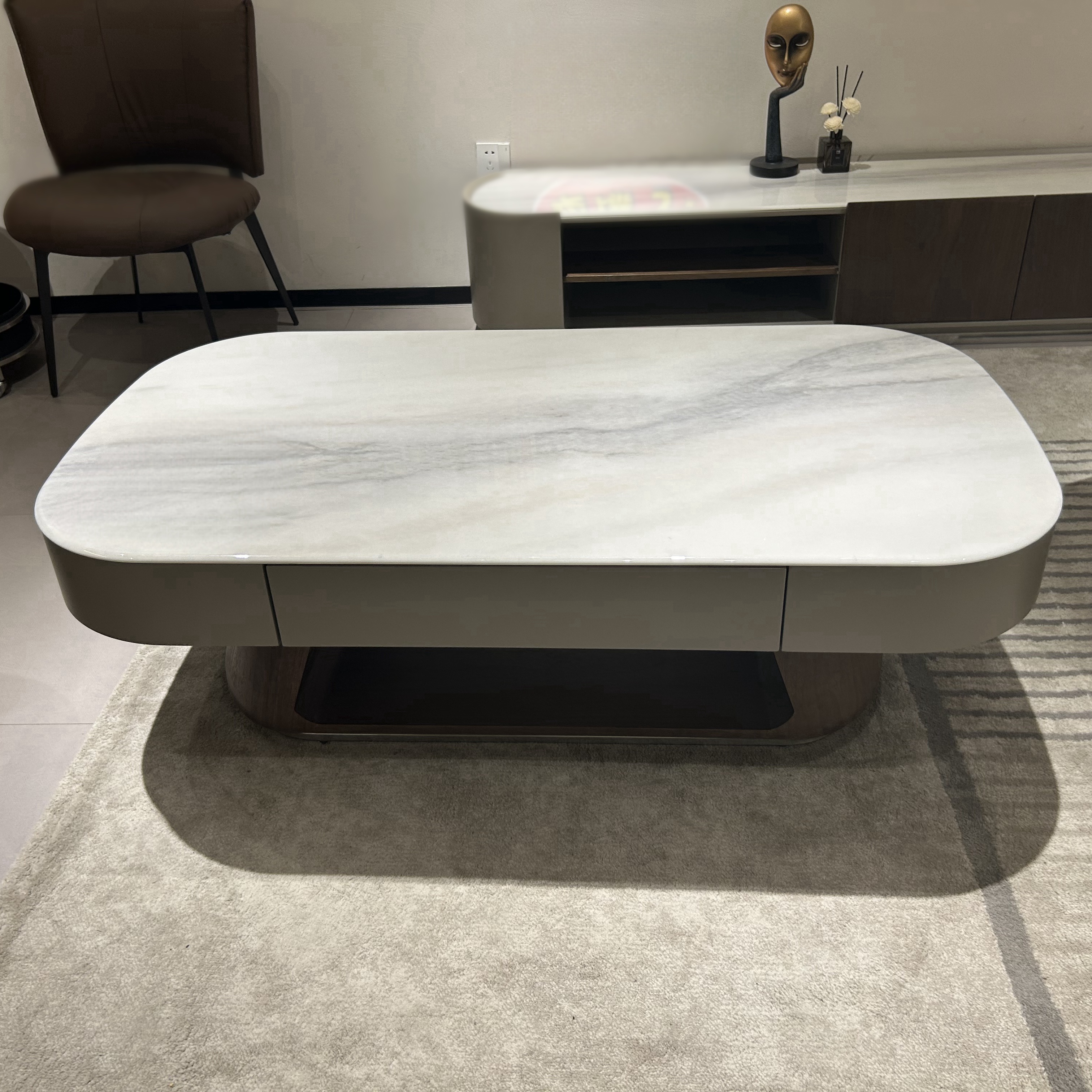 CJ168现代简约微晶石长茶几客厅家用长方形高端意式极新款茶桌