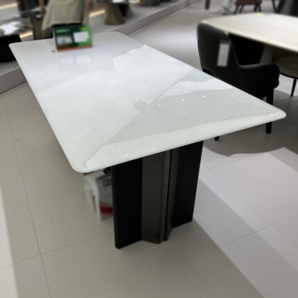 CZ513天然奢石长餐台1.6米餐桌白雪公主天然石意式极简轻奢餐桌