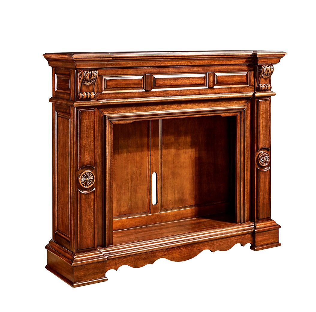 欧式壁炉美式壁炉1.4米1.6米壁炉全实木壁炉法式桃花芯古典壁炉