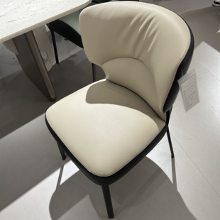 CZ220餐椅餐凳皮椅扶手椅碳素钢脚生态皮定制皮色款式餐桌椅凳子