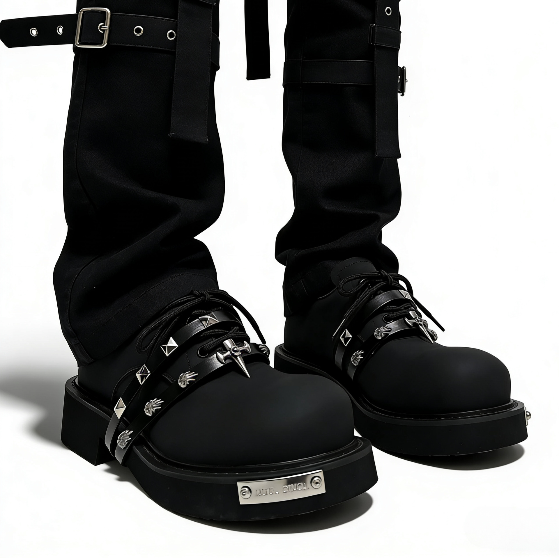 小众个性设计厚底大头鞋男女同款英伦风小皮鞋街头暗黑复古德比鞋