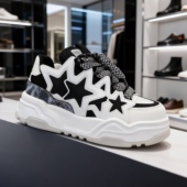 面包鞋 男款 男小白鞋 小众设计厚底增高休闲板鞋 国潮星星鞋 2026春季