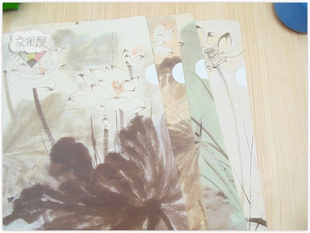 初品  荷花L夹 文件夹 资料夹唯美意境古风 A4L型文件夹