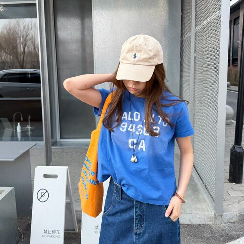 ACRAB复古做旧字母宽松短袖T恤