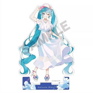 正版日谷现货 CRUX初音未来白色连衣裙休假 亚克力立牌挂件周边