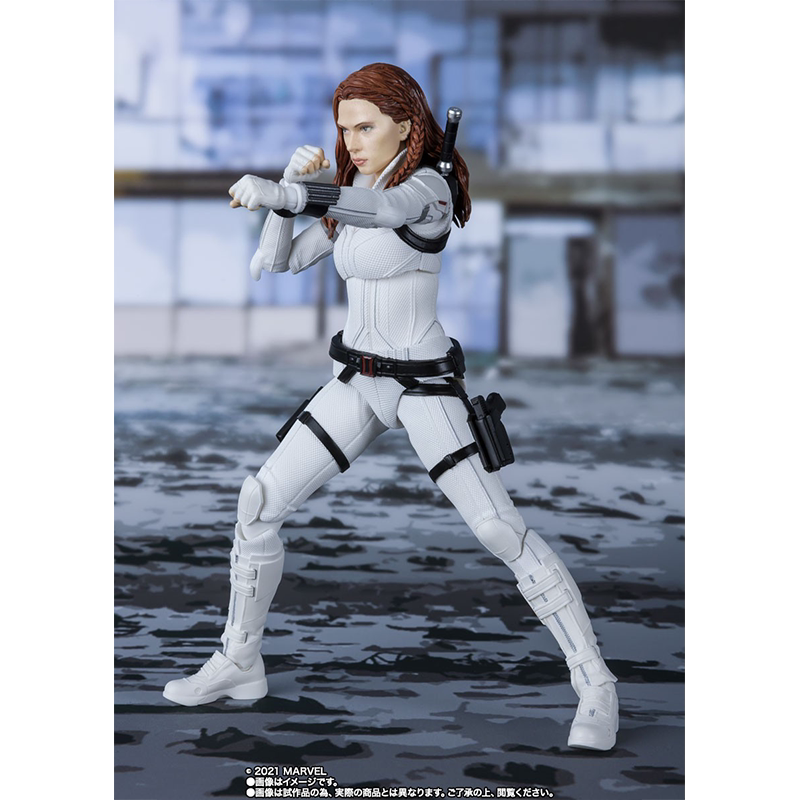 万代shf漫威复仇者 黑寡妇独立电影白色战衣雪地服版魂限可动手办