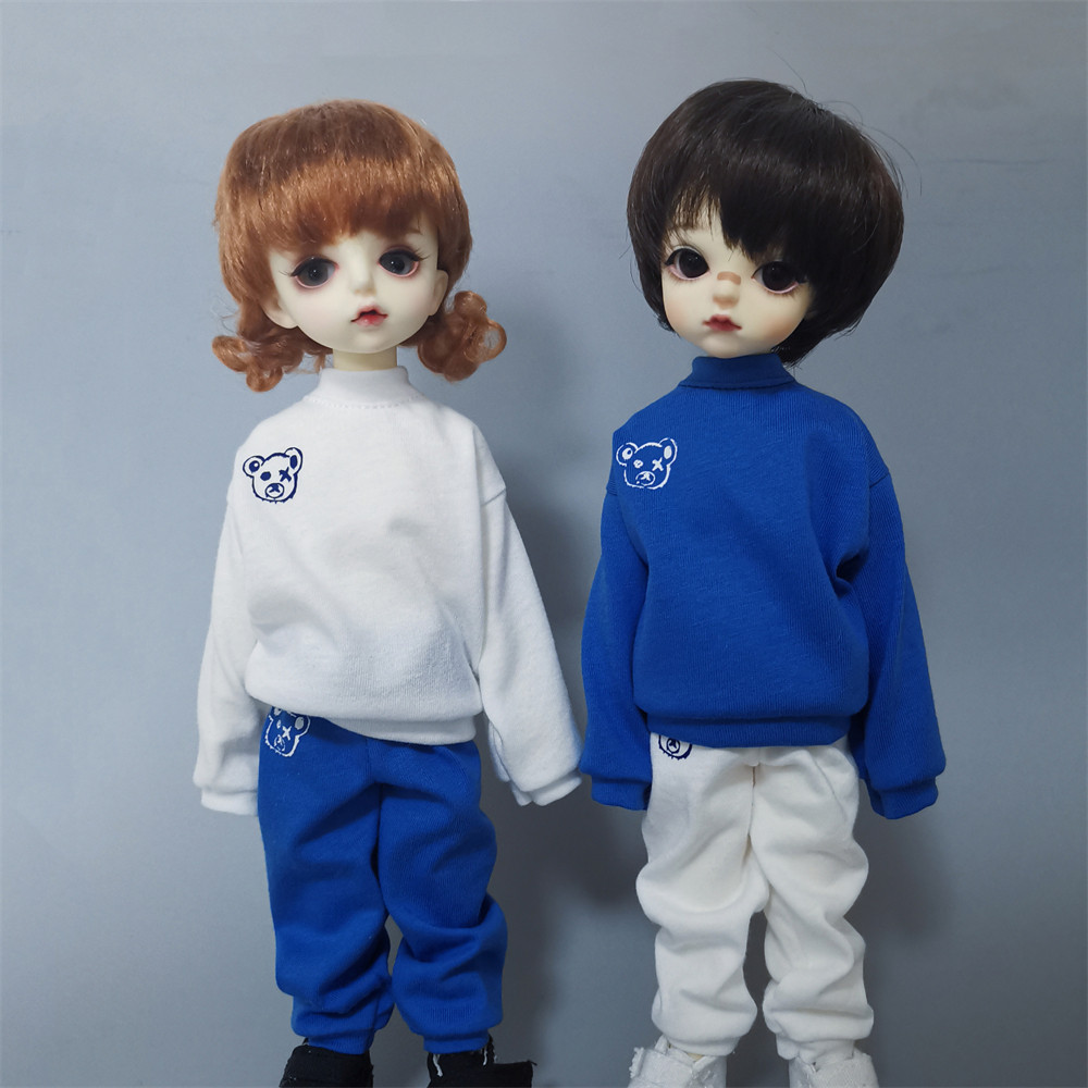 定制小布bjd6分8分腹肌哥哥娃娃衣服潮酷卫衣长裤套装休闲ins风