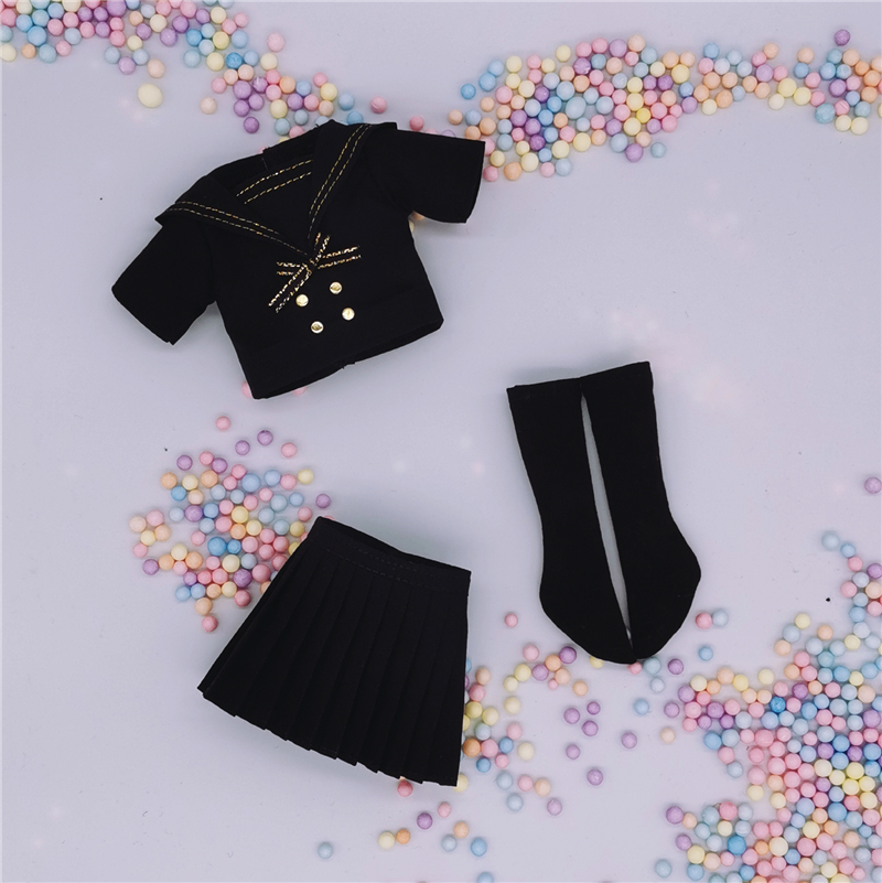 特体尺寸定制小布BJD6分8分viya娃娃衣服JK制服学院风水手服金线