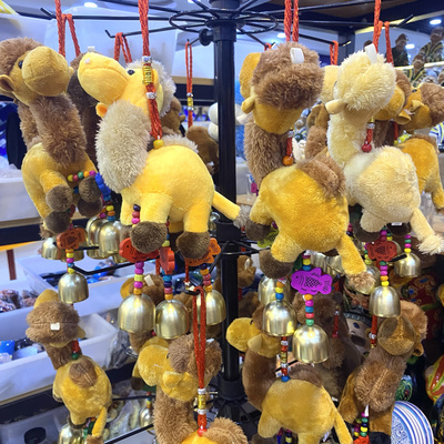 新疆旅游纪念品骆驼铃铛挂件小礼物特色工艺品毛绒玩具公仔钥匙扣