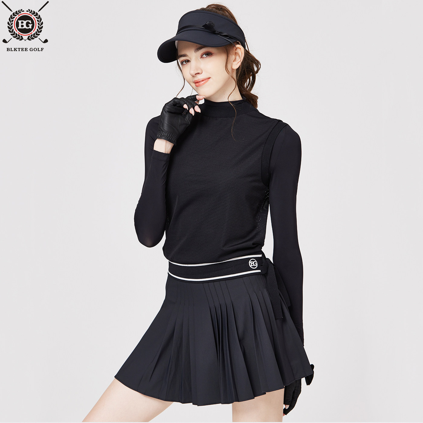 2026BG春夏新款高尔夫服装女长袖假两件防晒冰丝球衣女士运动上衣